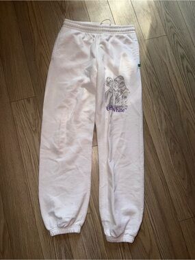 Authentic Off-White Sweatpants with Purple Logo & Sketch